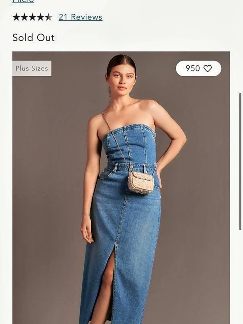 Pilcro The Madi Front-Slit Denim Dress Denim Midi Dress Blue Small